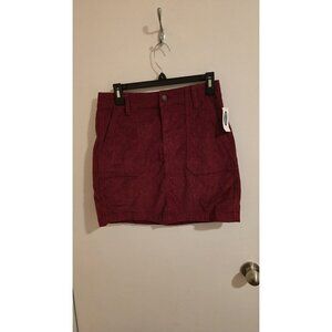 Old Navy Mini Skirt Womens Size Small Red Corduroy Pockets NWT Y2K Academia